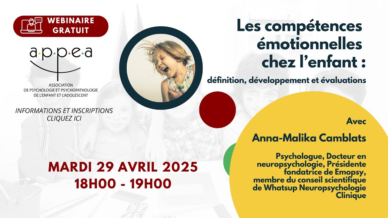 Replay du webinaire - Les compétences émotionnelles chez l’enfant