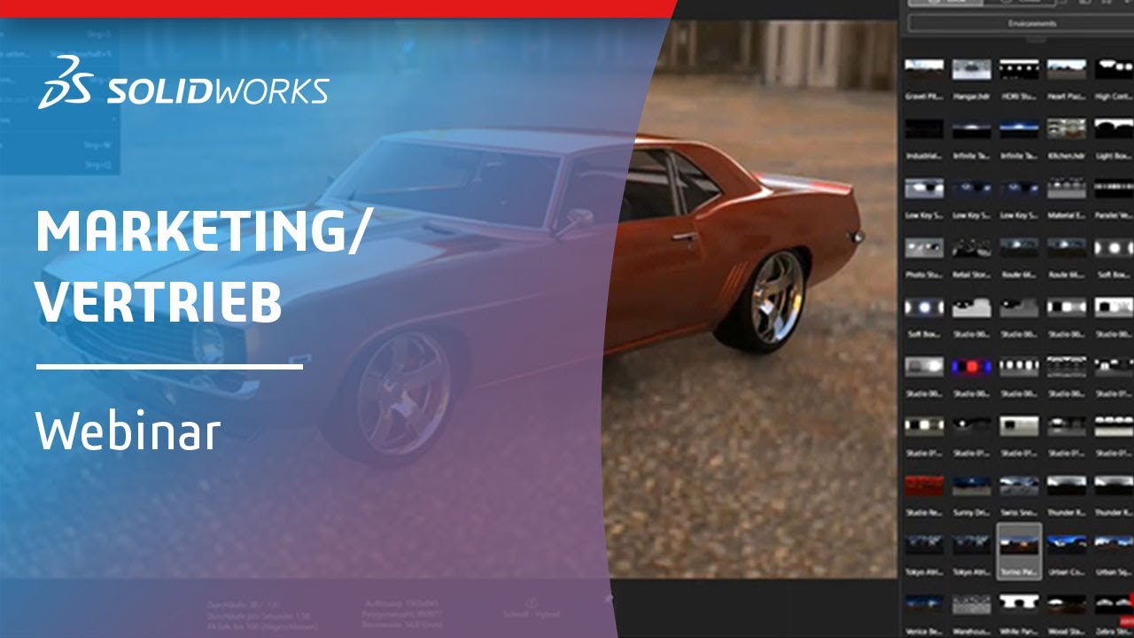 SOLIDWORKS Visualize Webinar: Schnell zu professionellen Bildern, Animationen & 3D-Inhalten