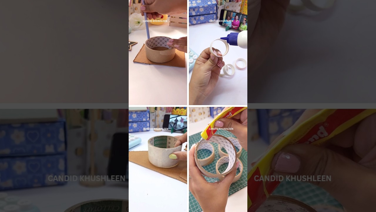 Waste tape roll crafts ideas💝✨️ #crafttape #diy #craft #gift #giftideas #art #artandcraft #diy #cute