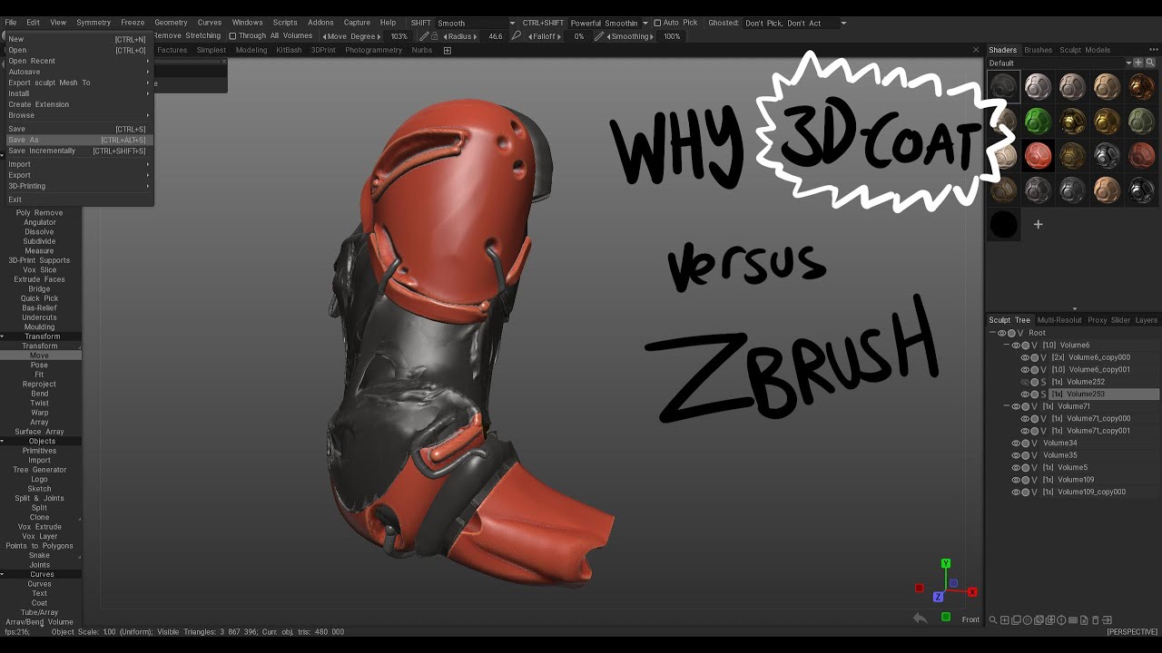 Why I prefer 3D-Coat versus Zbrush... imo