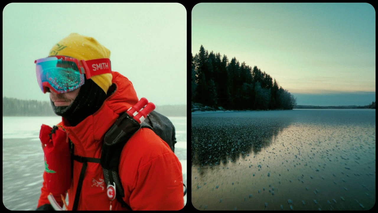 Peaceful Nordic Skating | Same Lake — Two Days (4K)