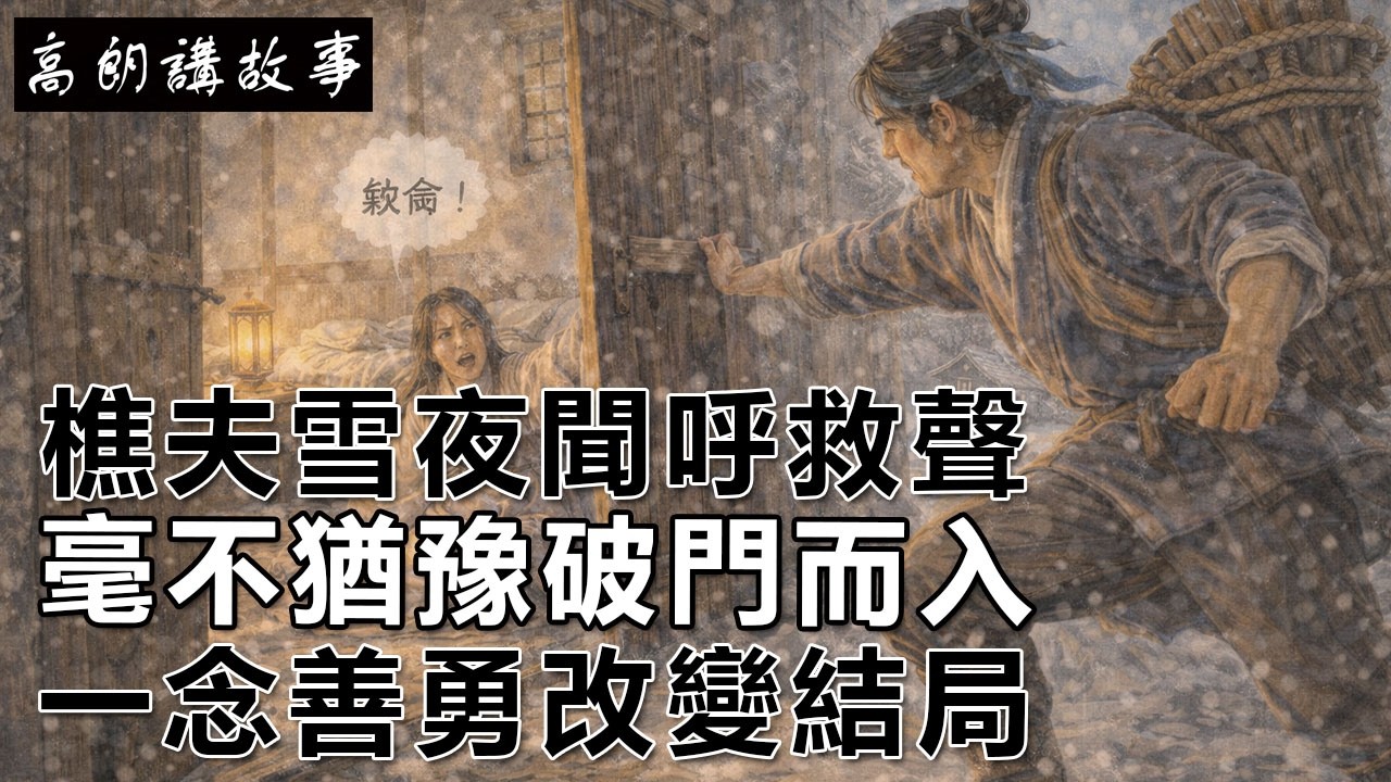 民間故事：樵夫雪夜聞呼救聲，毫不猶豫破門而入，一念善勇改變結局｜高朗講故事
