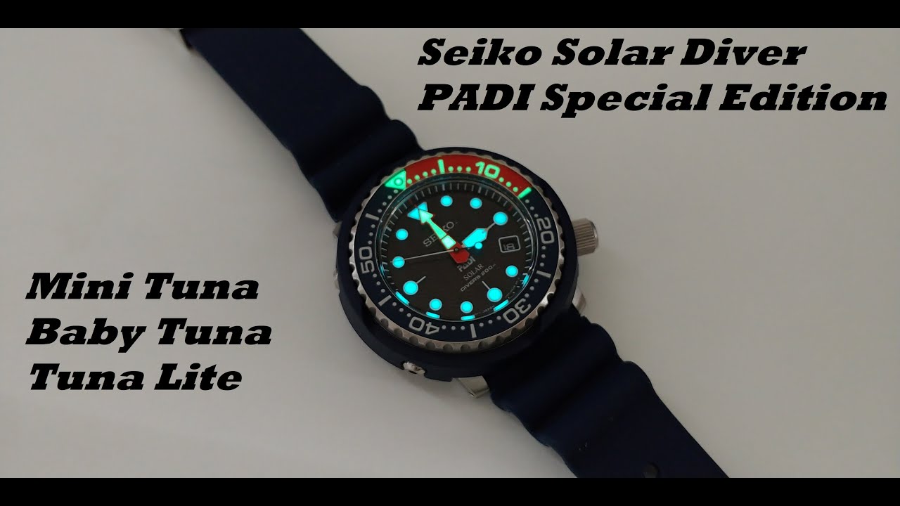 Seiko Solar Prospex Diver PADI Special Edition SNE499P1- Tuna, no crust