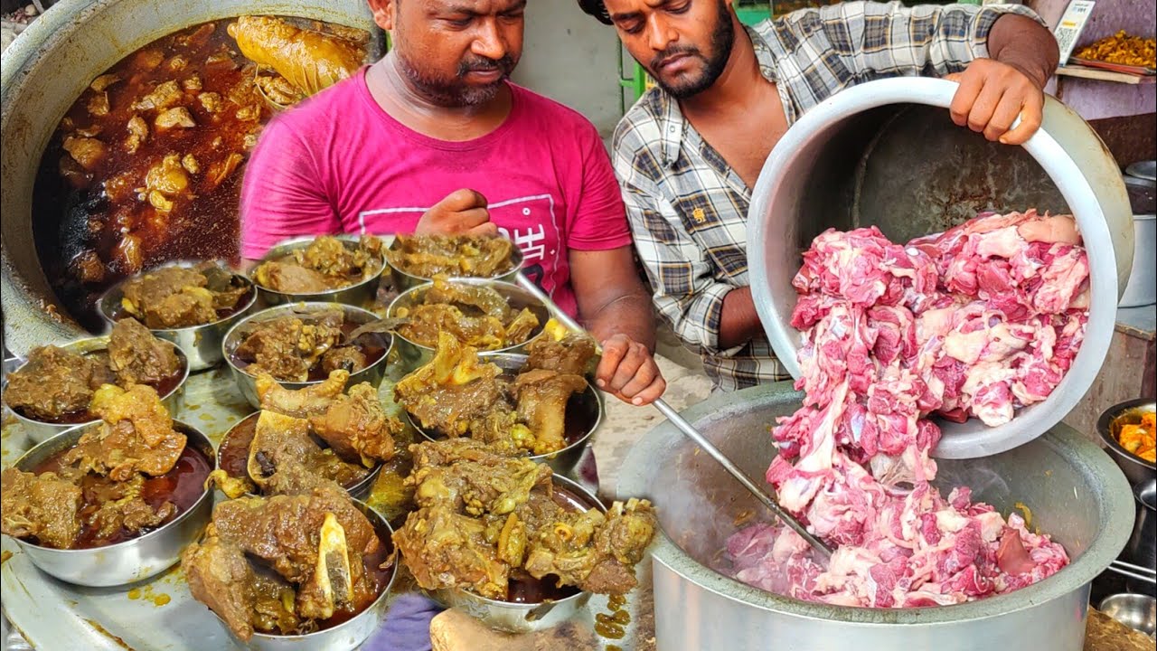 सुबह 9 बजे से ,लोग इंतजार करने लगते है यहां का Mutton खाने के लिए।Deshi खस्सी का मीट। Mutton Recipe