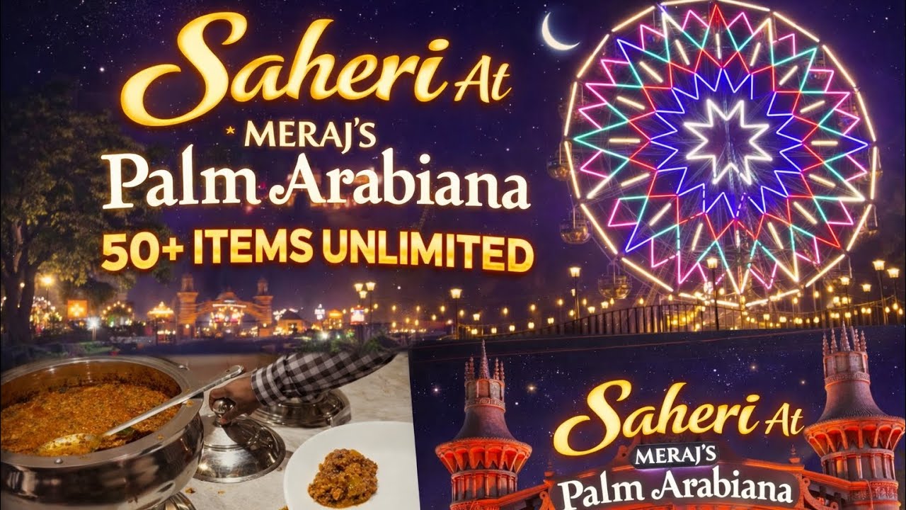Aaj ke Saheri . At Meraj's Palm Arabiana ..50+items Unlimited...veg & no veg ..watch full vlog ✨️ 