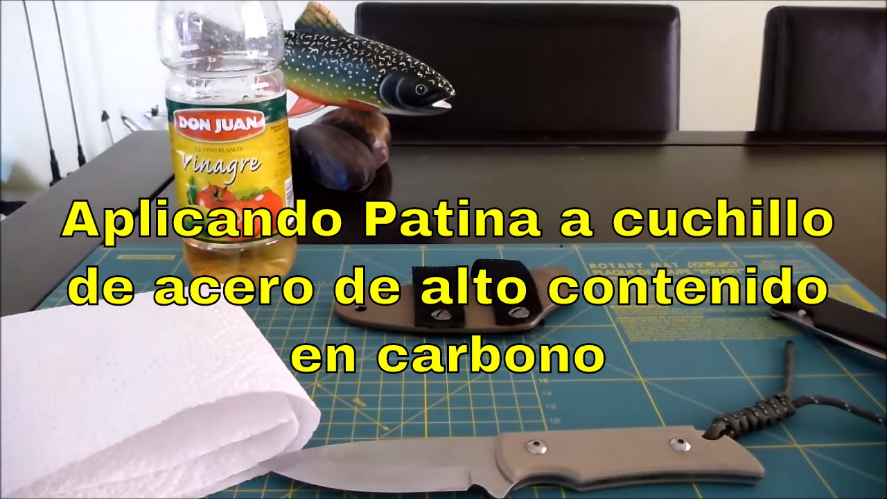 Aplicando Patina a cuchillo de acero de alto contenido en carbono