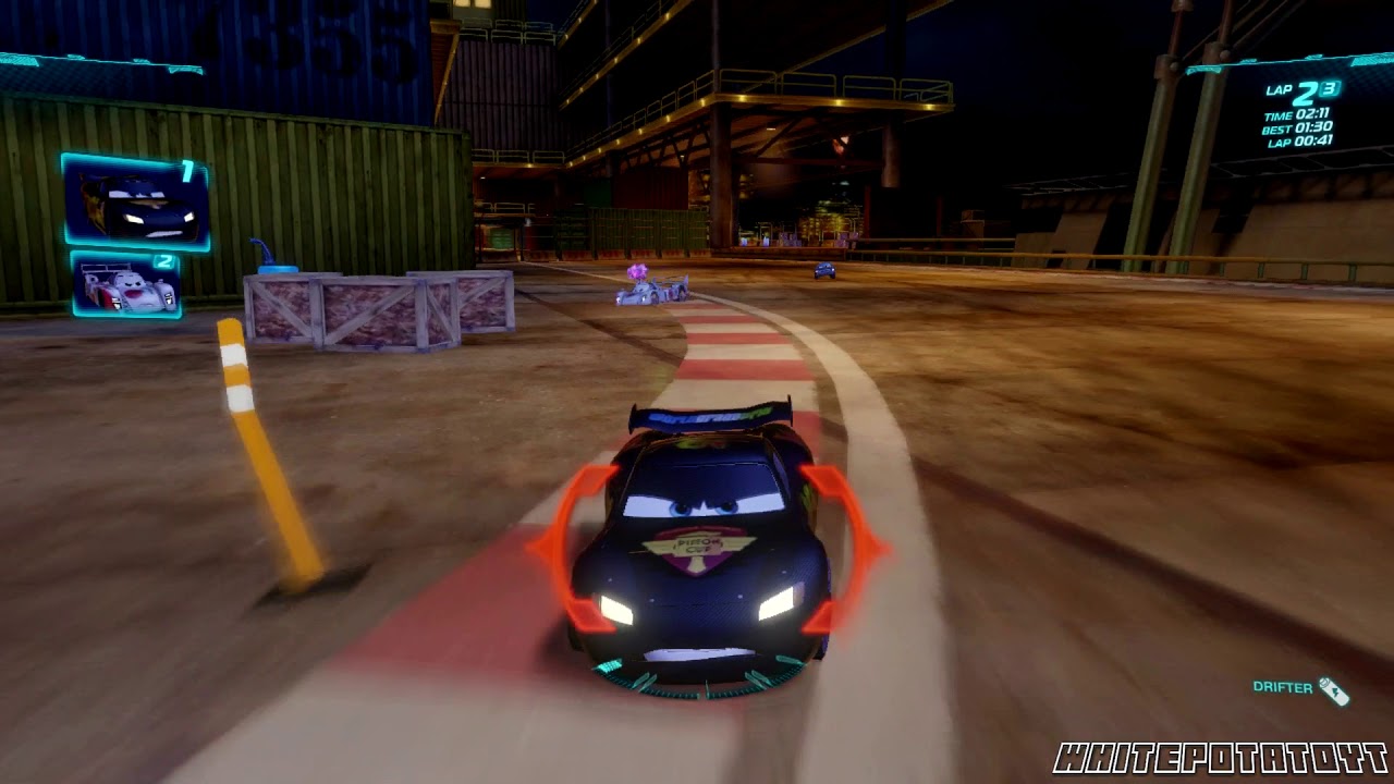 Cars 2: The Video Game | Carbon Fiber Lightning McQueen - Oil Rig Run! | WhitePotatoYT!