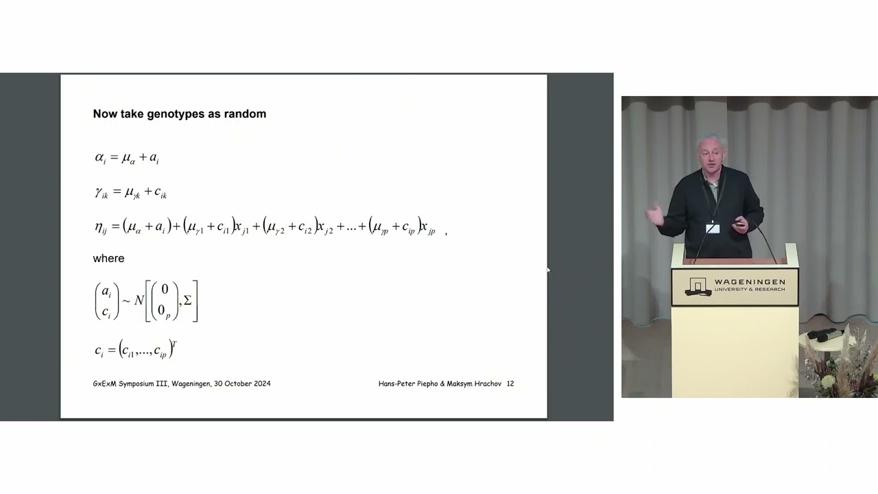 Hans-Peter Piepho 'Mixed models for incorporating environmental covariates'