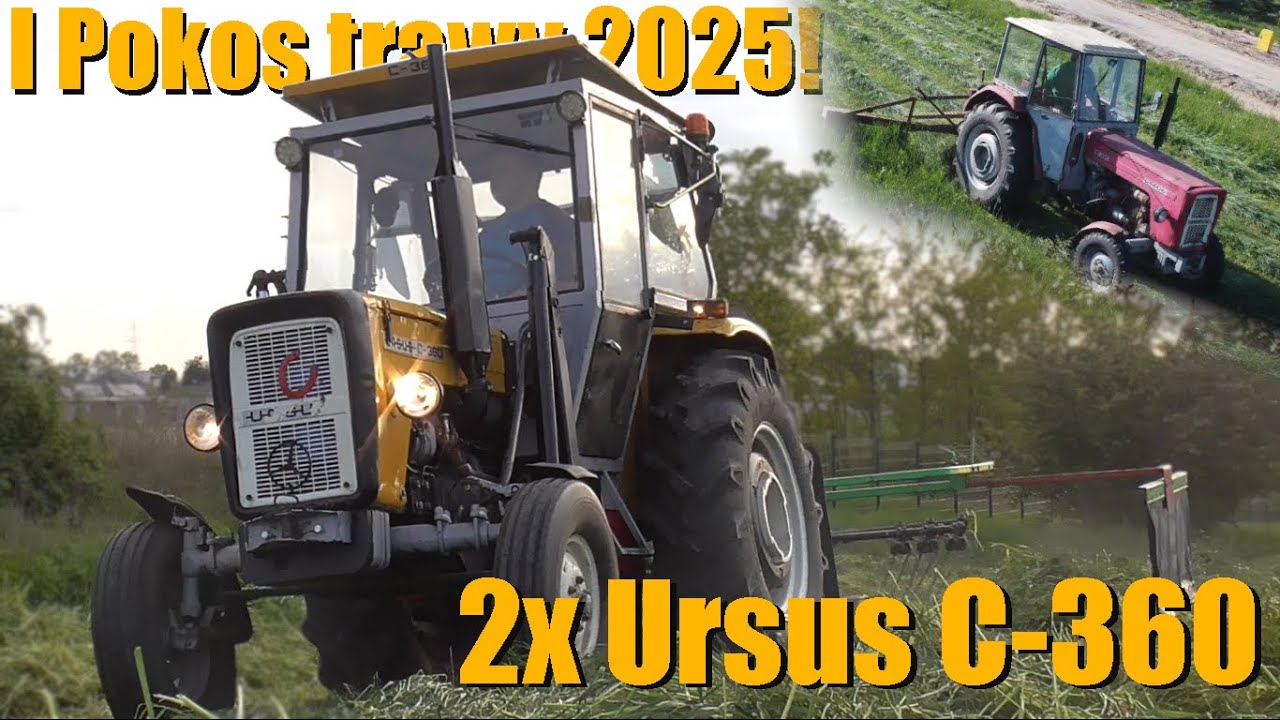 Pierwszy Pokos Trawy w GrJunik🔥2x Ursus C-360 w Akcji💪Koszenie i Zgrabianie Łąk w Polskim Stylu🔥