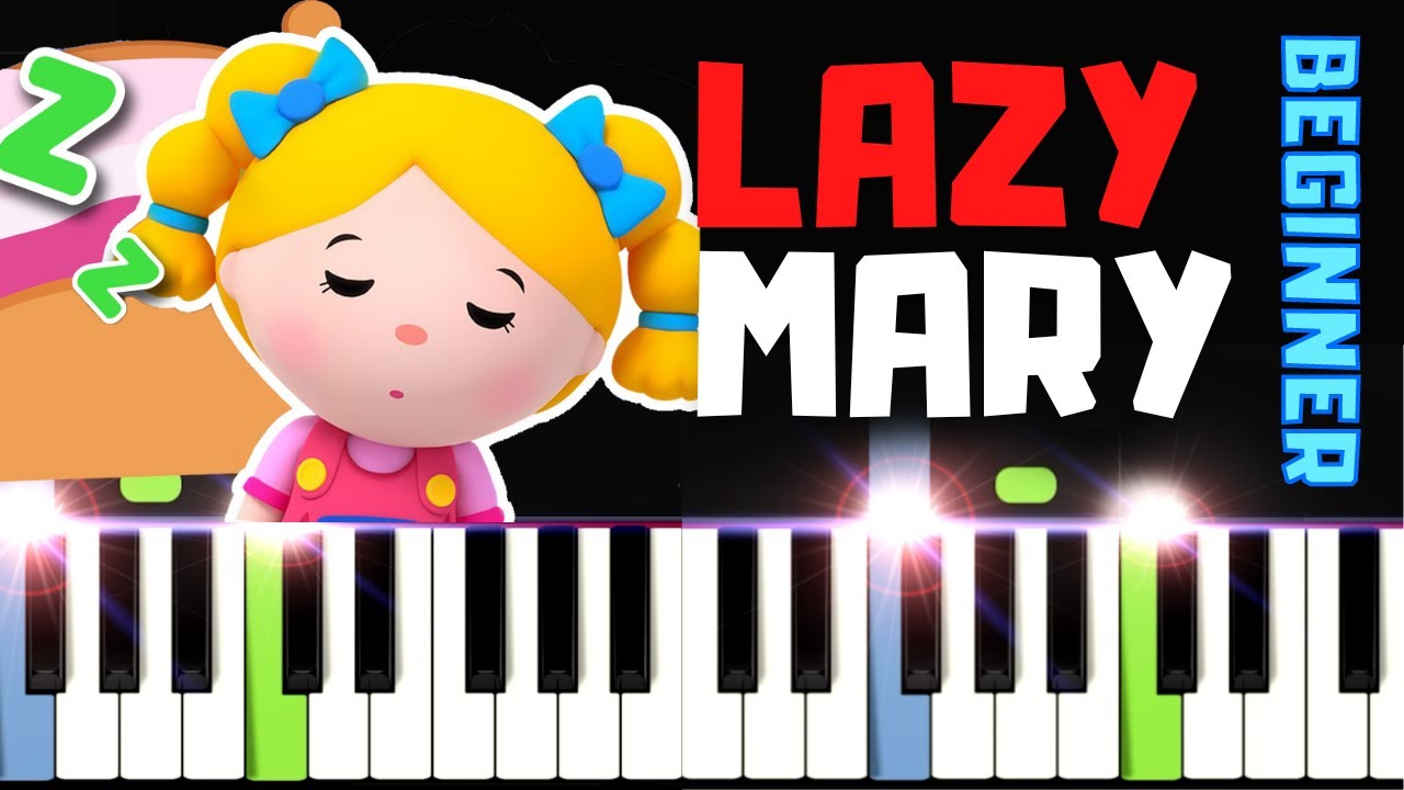 Lazy Mary Will You Get Up I Piano Tutorial Easy Sheet Music with Letters for Beginners I SLOW