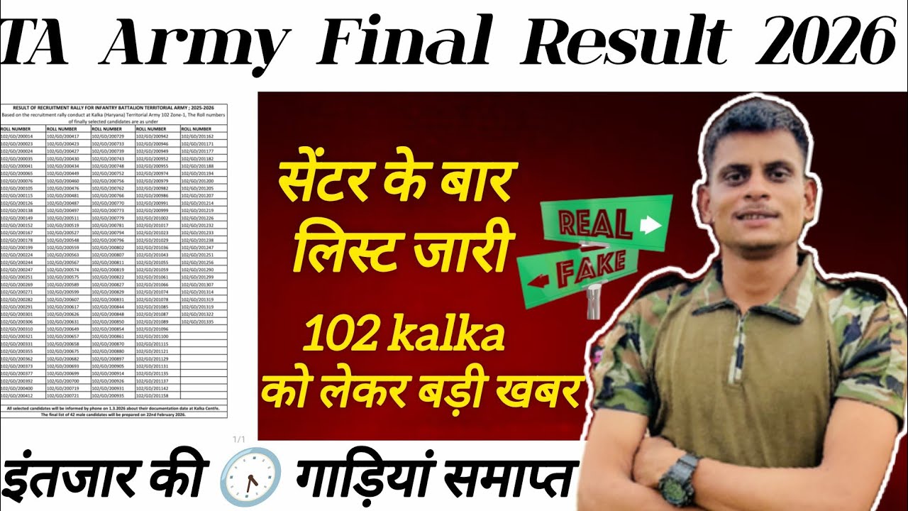 TA Army Final Result 2026 इंतजार खत्म ✅ TA Army Final Result | TA Army Final Result kab tak aayega
