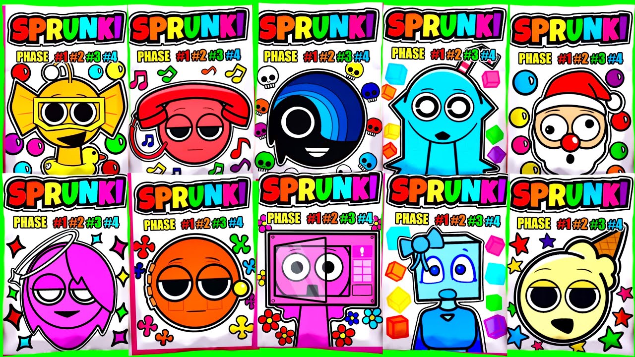 🌈SPRUNKI Blind Bag Compilation Durple, Tele, Aqua, Cool as Ice | ASMR Phase 1vs2vs3vs4 squishy, Oc