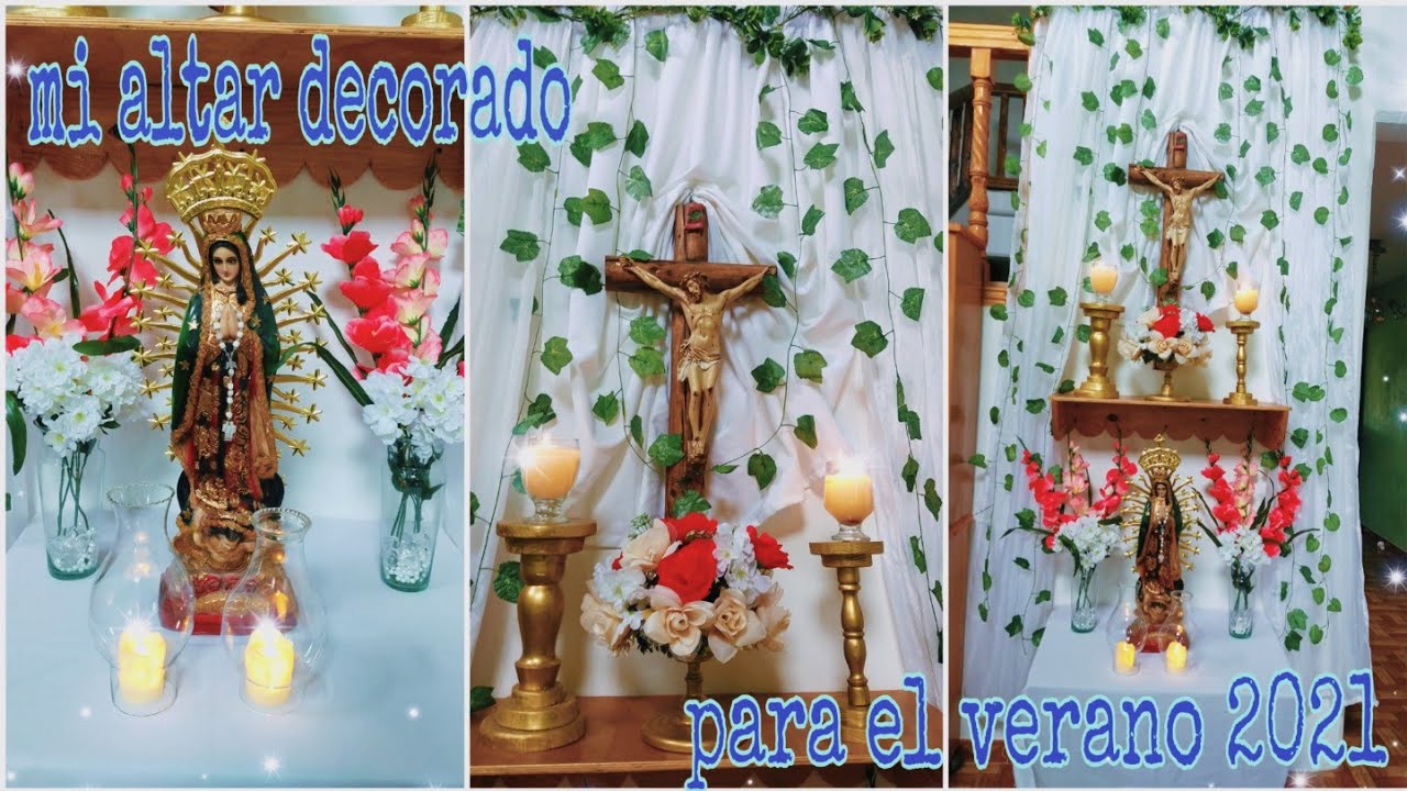 ven conmigo a decorar mi altar para el verano, vamos a darle un toque de frescura con hojas y flores