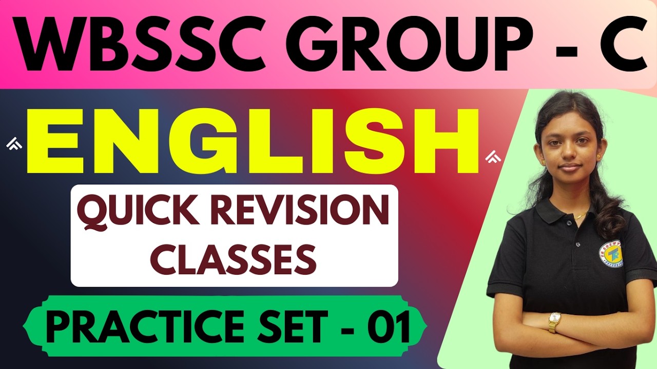 WBSSC Group C English Revision Class - 01 | Top 30 Selected Questions (Set - 1) | Target 2026 🎯