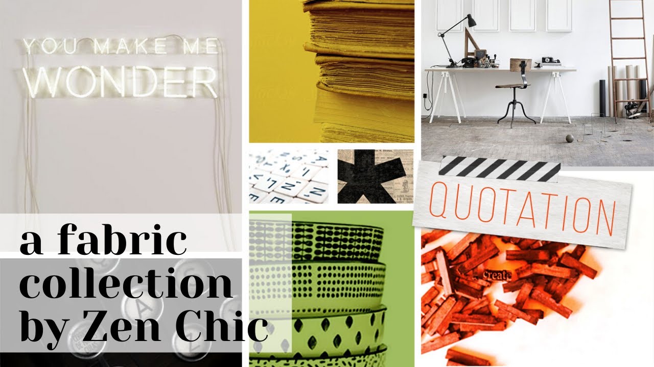 Quotation - a modern quilt fabric collection by Zen chic