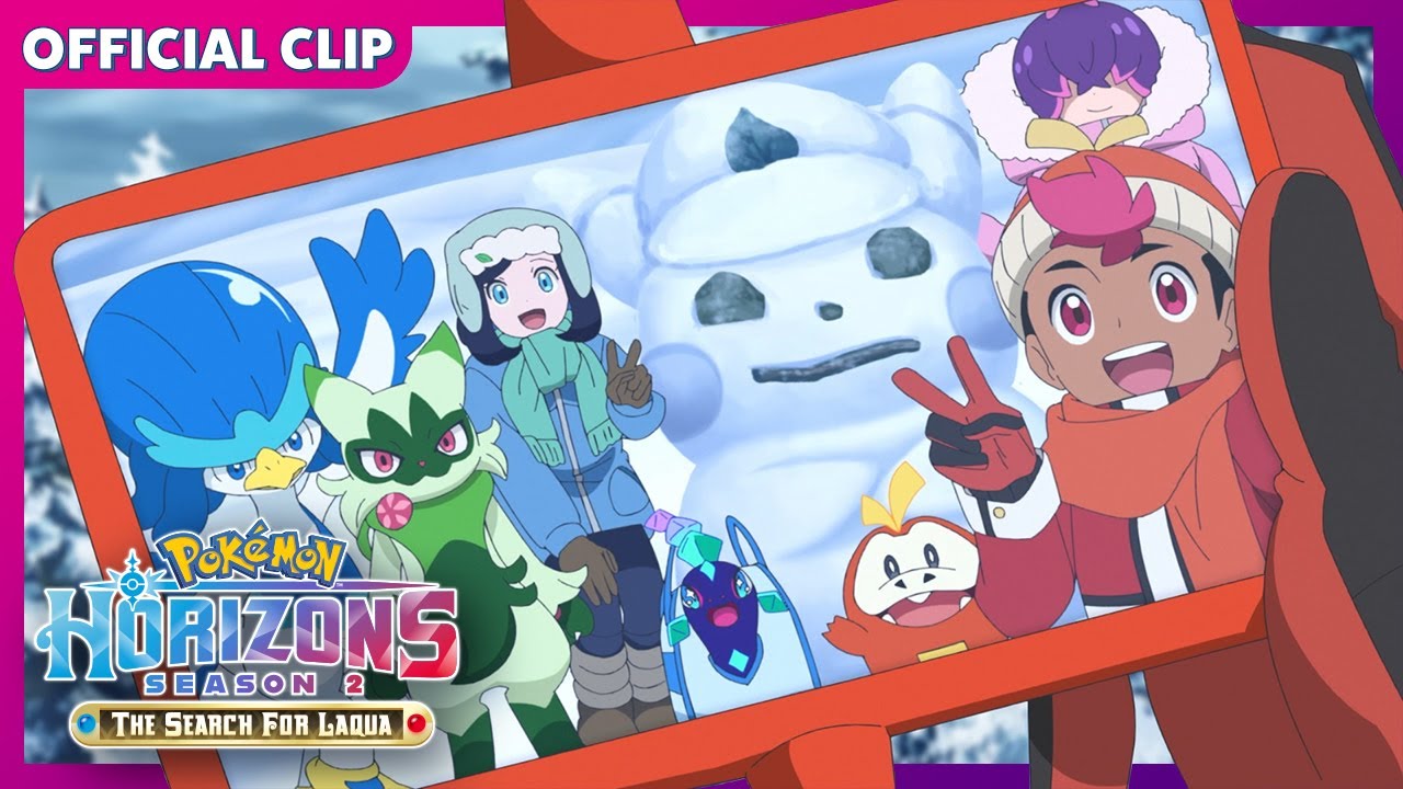 UK: Roy and Fuecoco's first snow! | Pok&eacute;mon Horizons: Season 2 | Official Clip