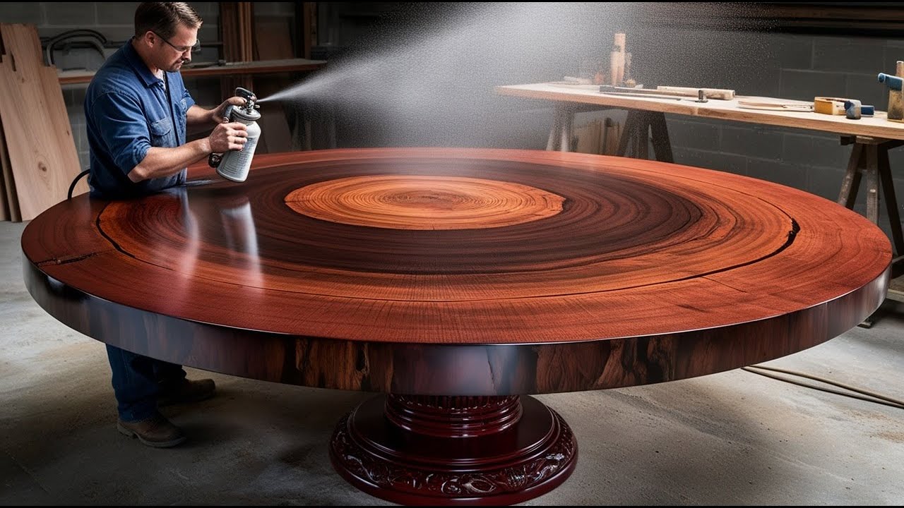 Extremely Simple & Beautiful Dining Table From Solid Wood | The Process Making Elliptical Tabletops