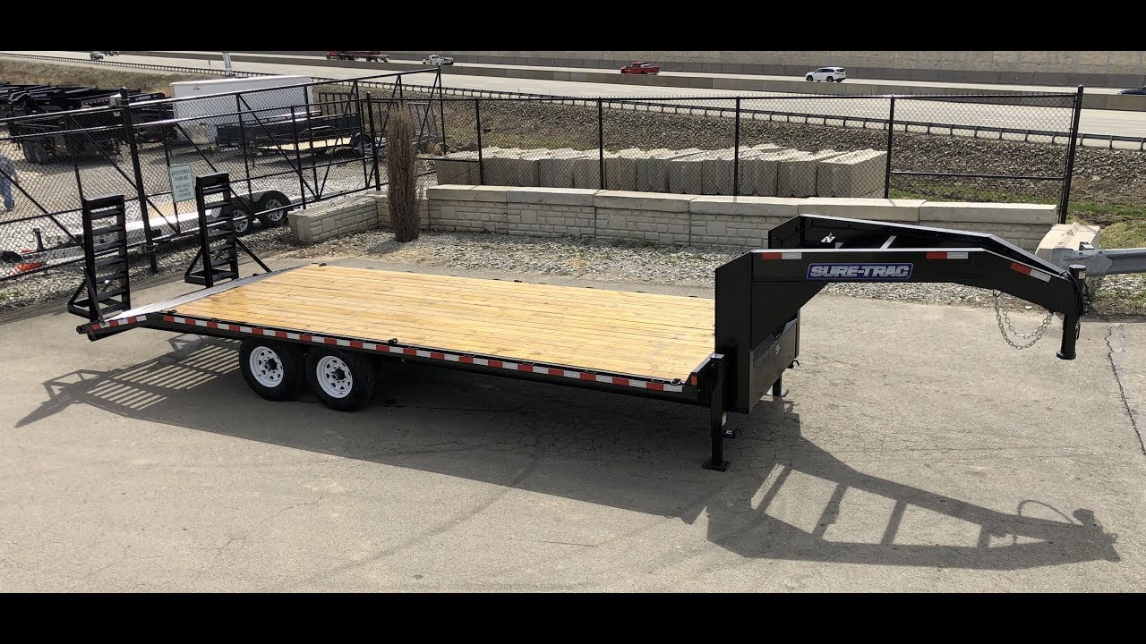 Sure Trac 102x20+4' Standard Duty Gooseneck Beavertail Deckover 15000# ST102204SDDO-GN-150