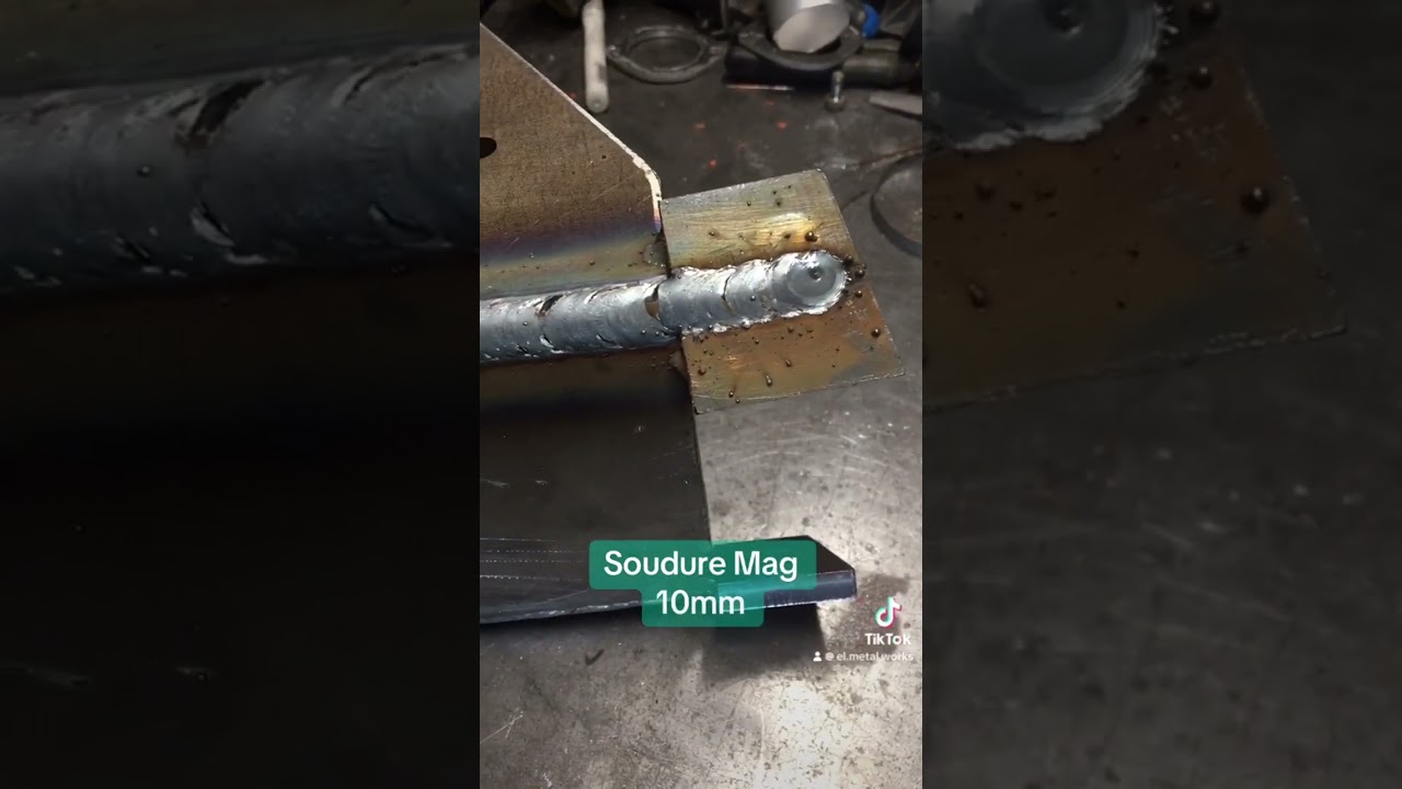 Soudure MAG épaisseur 10mm avec appendice. 