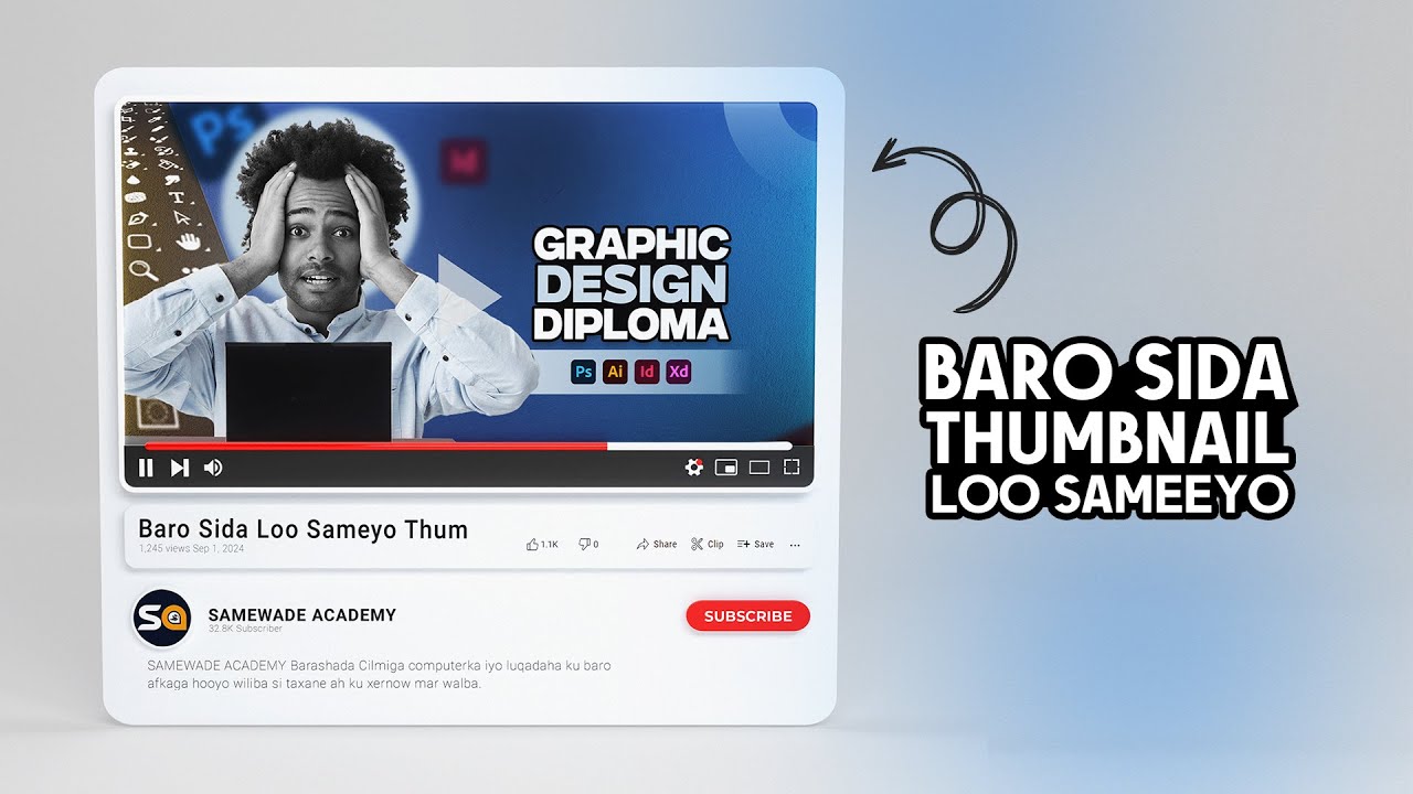 BARO SIDA LOO SAMEEYO THUMBNAIL | HOW TO MAKE PROFESSIONAL THUMBNAIL DESIGN