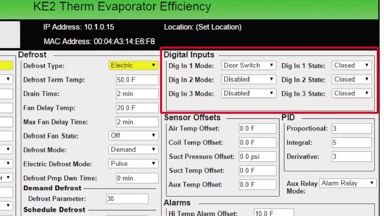 How to Configure the KE2 Evap for Use with a Door Switch - Video 041
