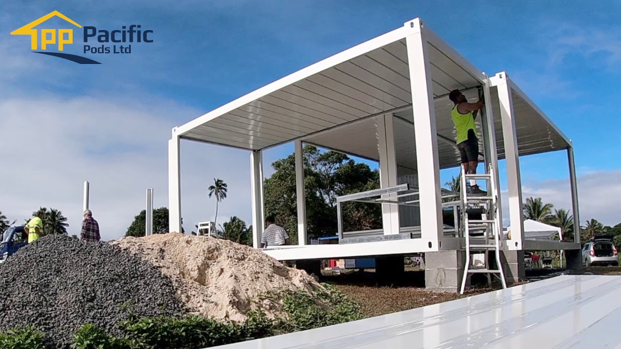 Pacific Pods time lapse video - modular building Fiji