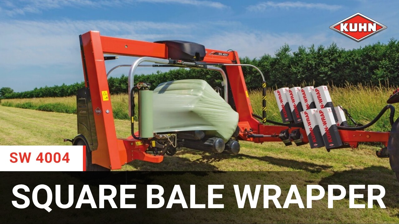 KUHN SW 4004 - Square Bale Wrapper (In action)