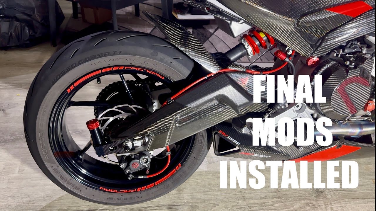 Installing Oversuspension, Underslung caliper and lines, chain, and CF winglets on the Aprilia RS660