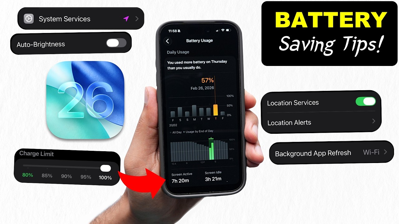 Real iOS 26 Battery Saving Tips! 🔥 iOS 26 Battery Drain Fixed! (HINDI)