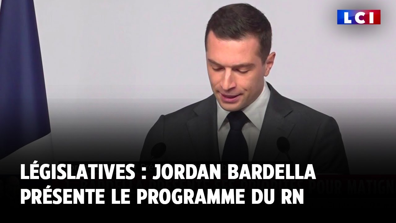 Législatives : Jordan Bardella présente le programme du RN