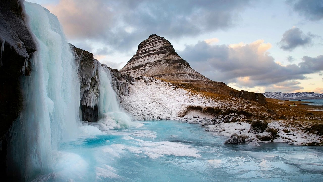 Glacier Sounds with waterfall - 1 Hour