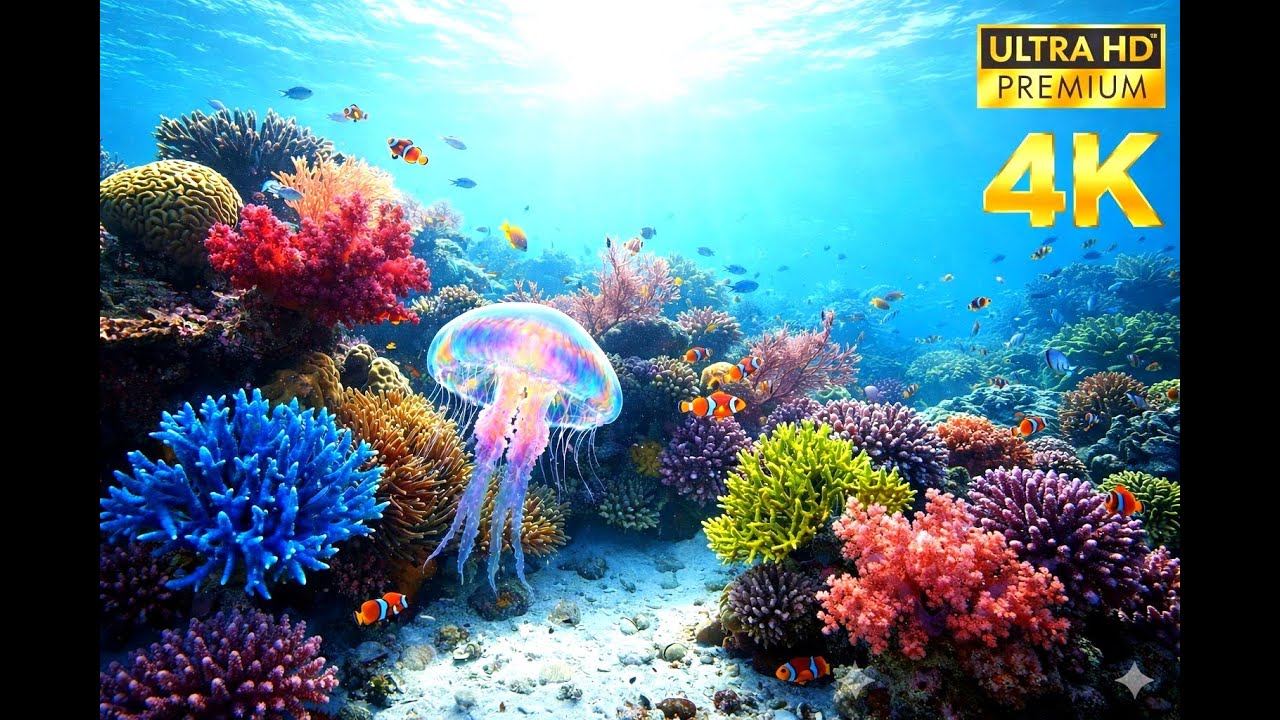 4K Aquarium  - Piano Relaxing Music