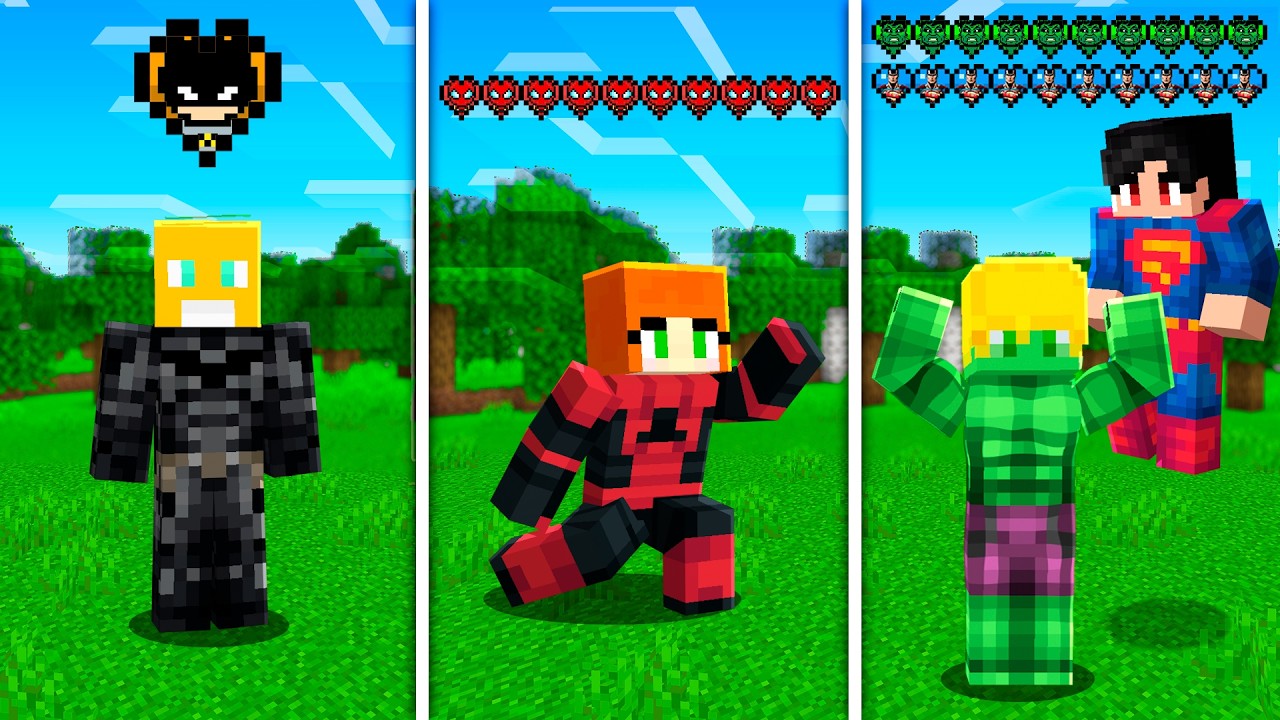 Entrei no Servidor de Coração de Super Heroi no Minecraft!