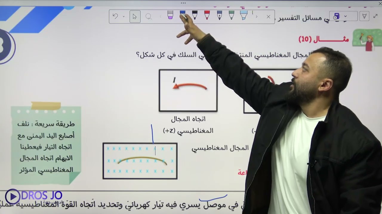 الدرس الاول : حصة | 8 | القوة المغناطيسية المؤثرة في موصل مستقيم يسري به التيار  (1)