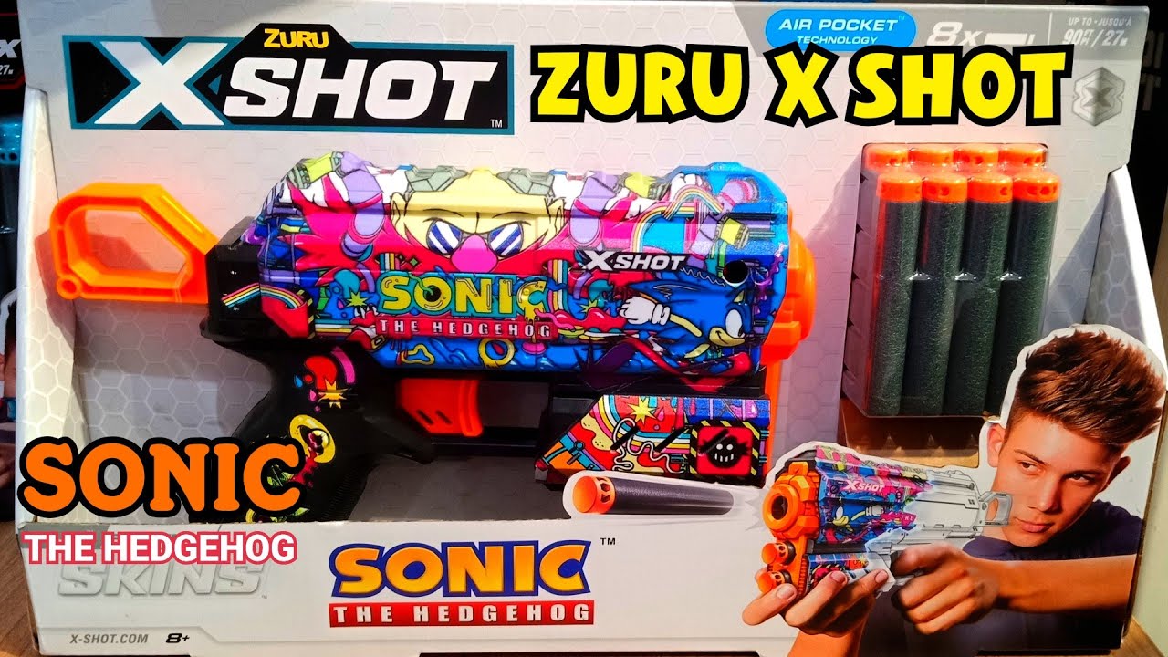 ZURU X SHOT SKINS - SONIC THE HEDGEHOG - REVIEW MAINAN TEMBAK TEMBAKAN