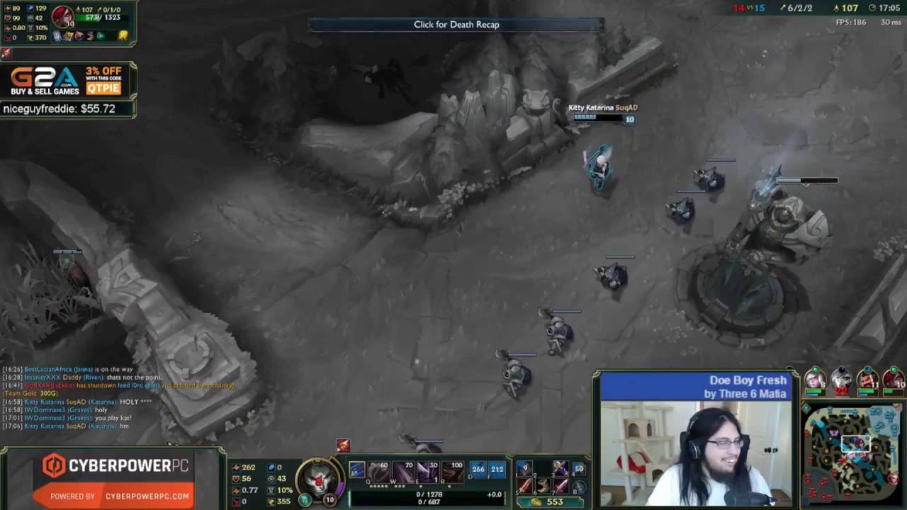 Katarina One Trick Pops Off in Imaqtpie's Stream