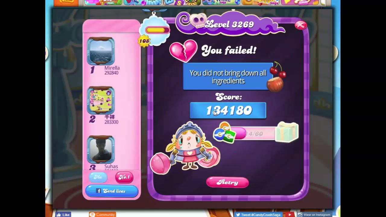 Candy Crush Level 3269 Talkthrough, 27 Moves 0 Boosters