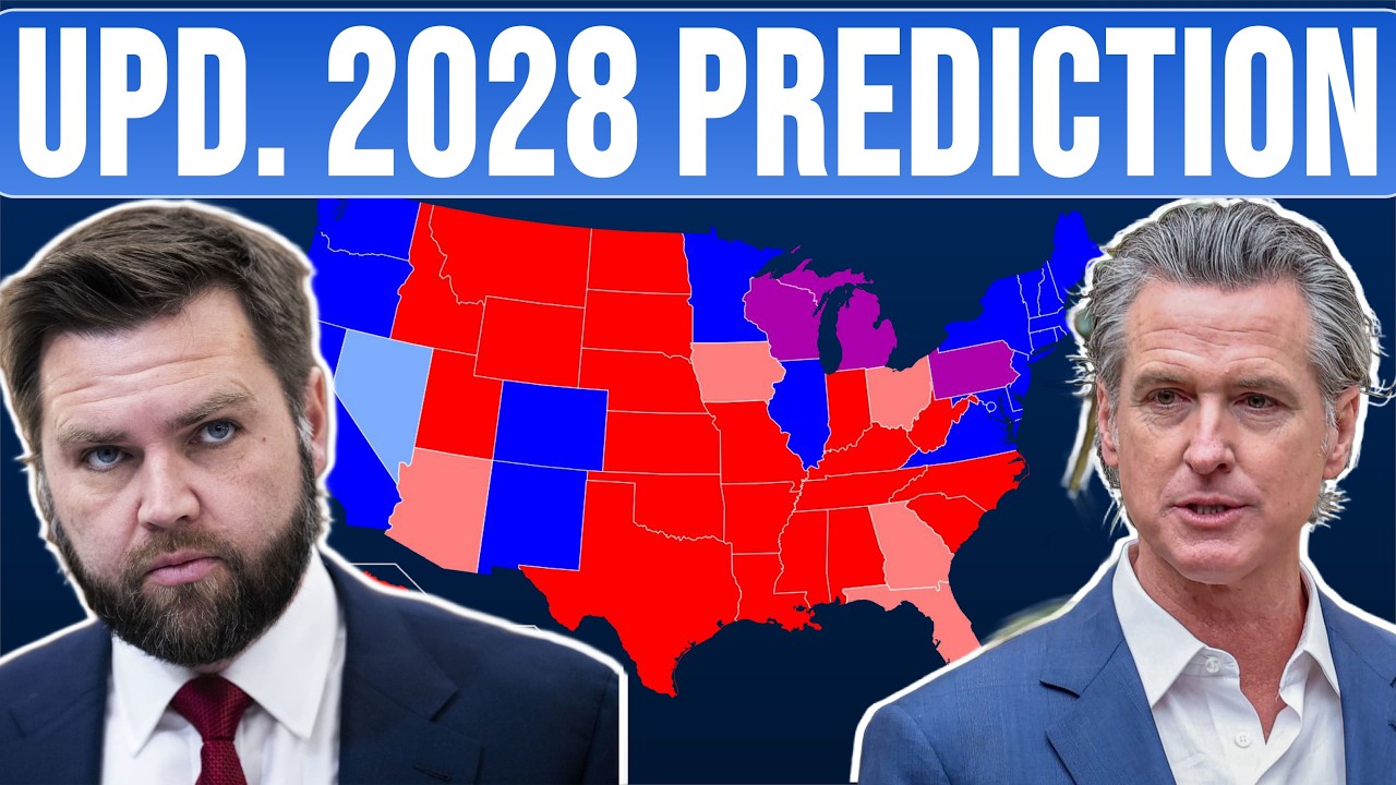 Gavin Newsom vs JD Vance 2028 Election Prediction with Trump's latest approval numbers for 11/25/25