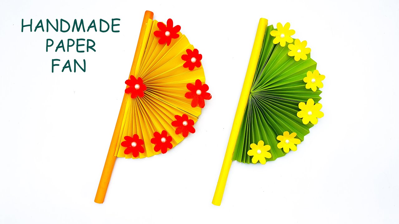How To Make Paper Hand Made Fan | Diy Paper Hand Fan Carft