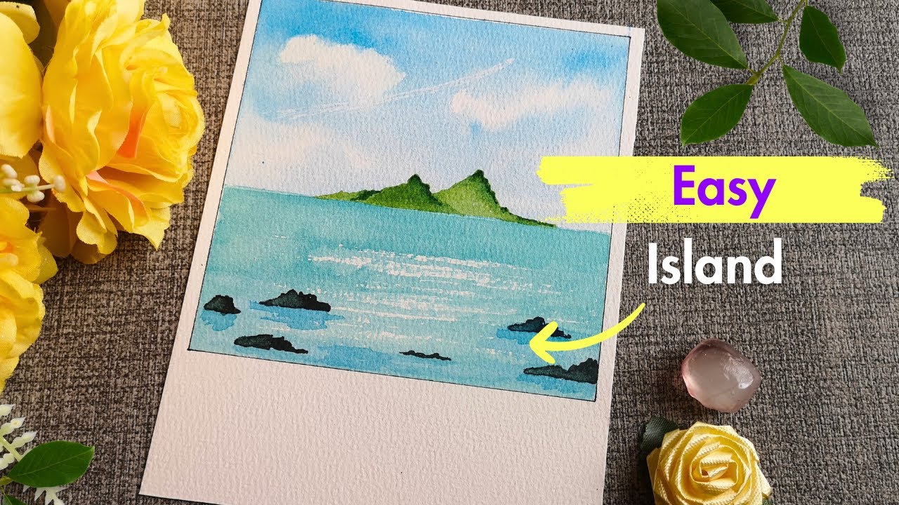 Easy Island Polaroid Watercolour Tutorial