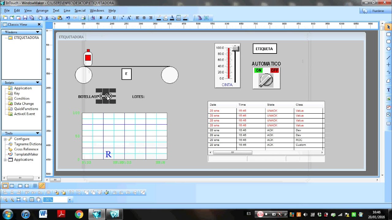 9. SCADA Intouch: Etiquetado automatico y manual