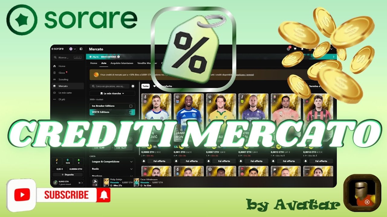 SORARE - IL MIO MODO DI GUADAGNARE: CREDITI MERCATO