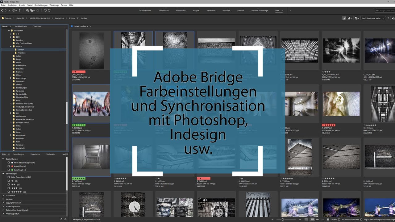 Adobe Bridge Farbeinstellunge Syncronisation