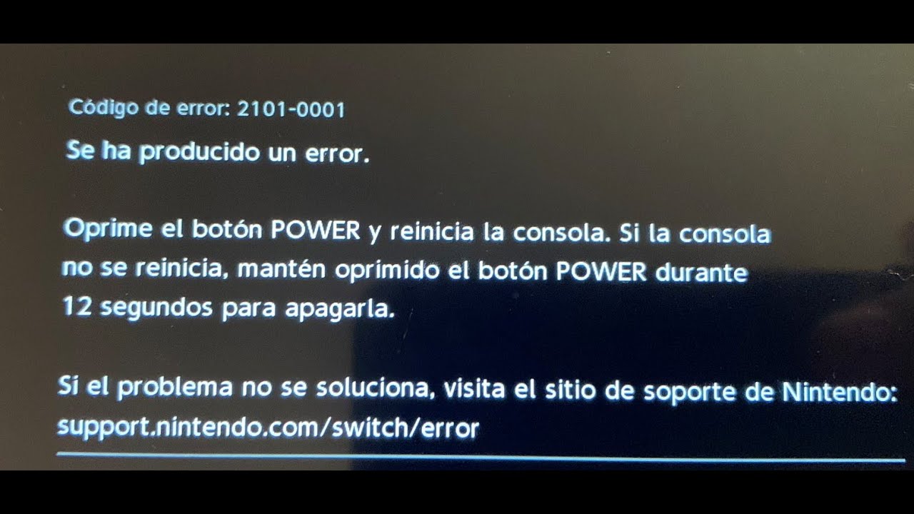 ERROR 2101-0001 NINTENDO SWITCH REPARACION solucion