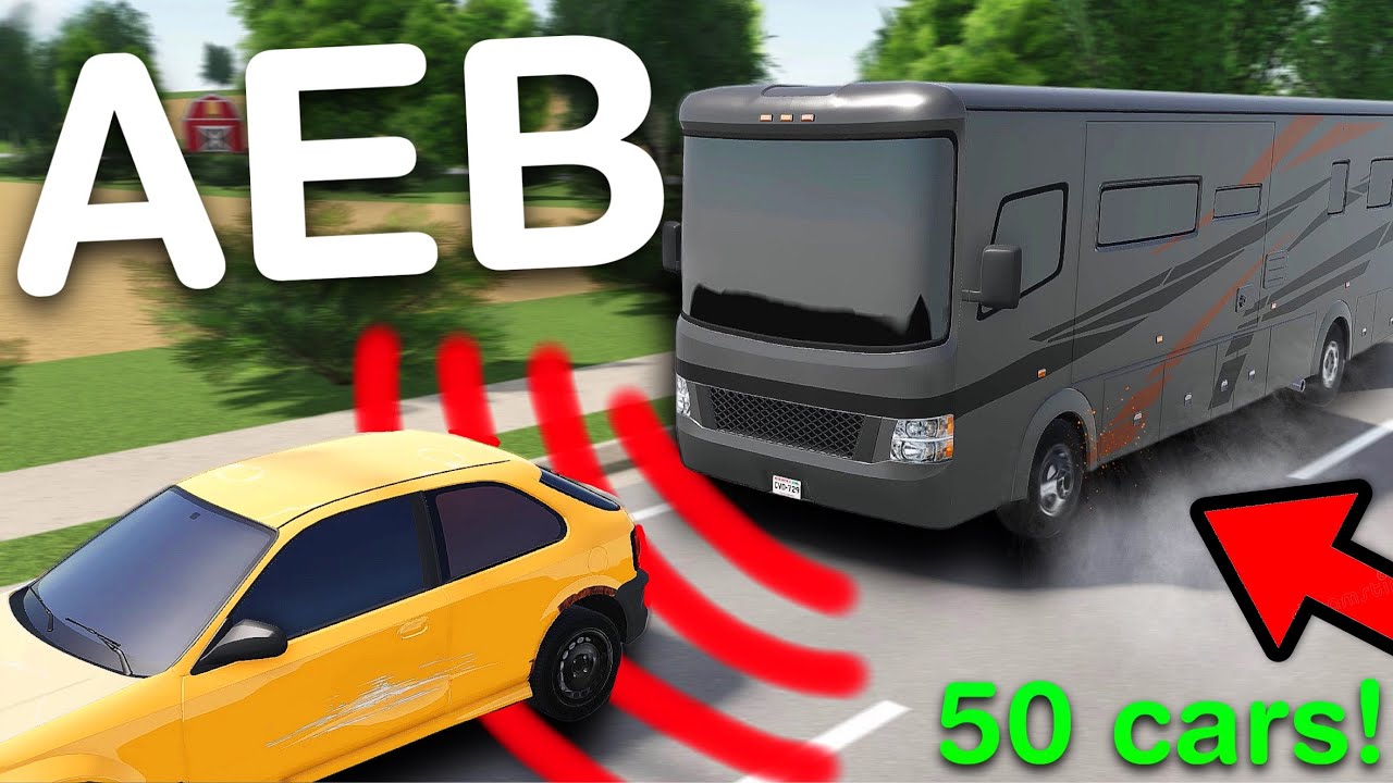AEB Brake test 50 RANDOM cars in Greenville Roblox! (Greenville Roblox)