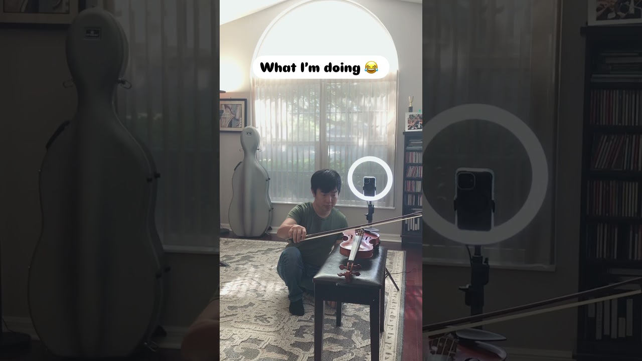 How I&rsquo;m filming to show how the violin bow interacts with the string 😂