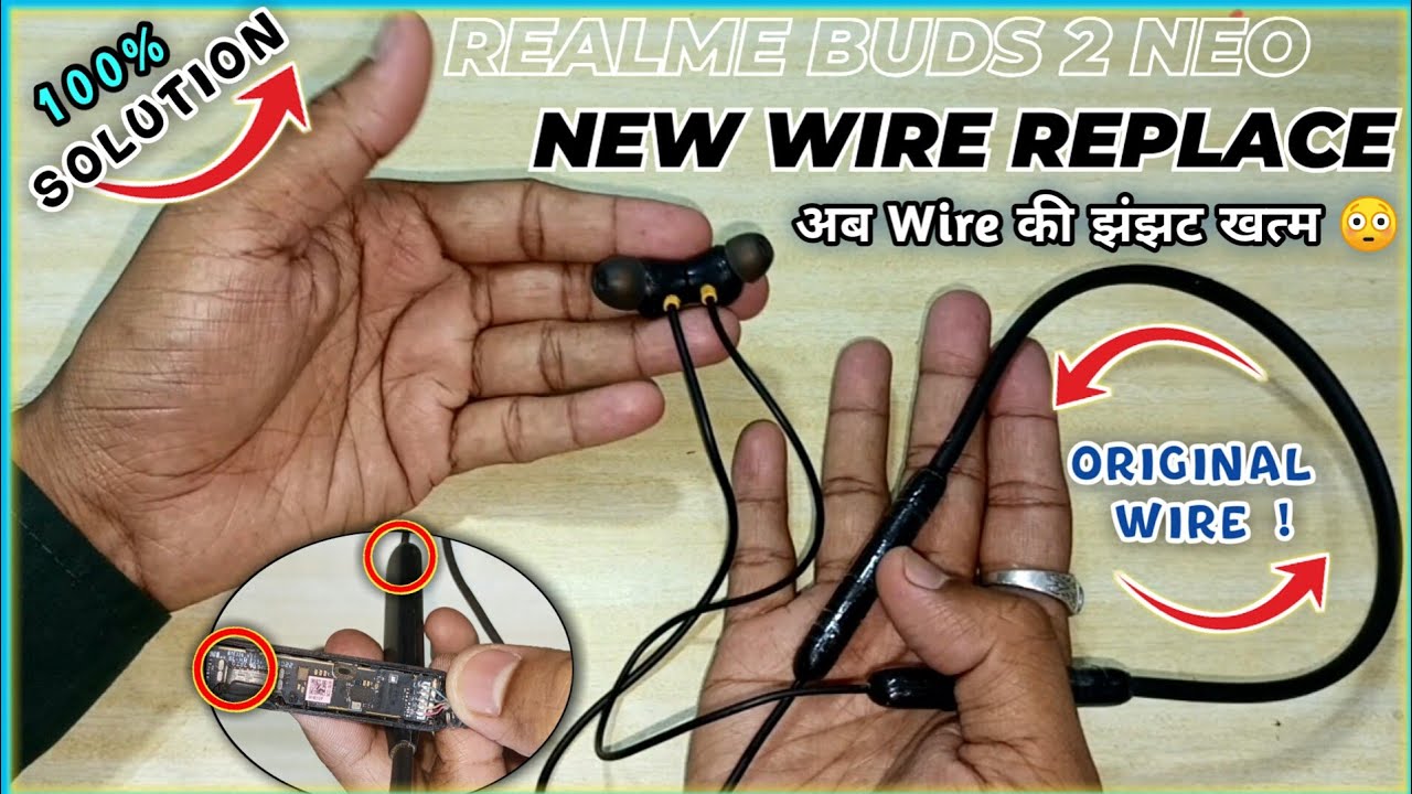 realme neo 2 neckband wire change🤩|original new wire replacement realme buds headphone ✔️