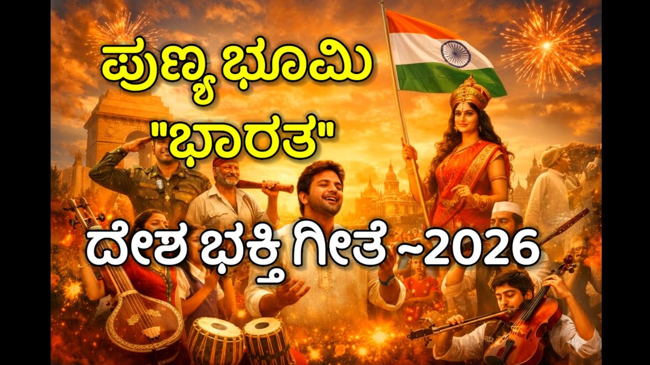 ಪುಣ್ಯ ಭೂಮಿ ಭಾರತ|ದೇಶ ಭಕ್ತಿ ಗೀತೆ 2026|M3kannadasongs