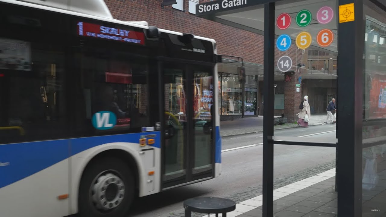 Sweden, Västerås, bus 1 ride from Stora Gatan to Sjöhagen