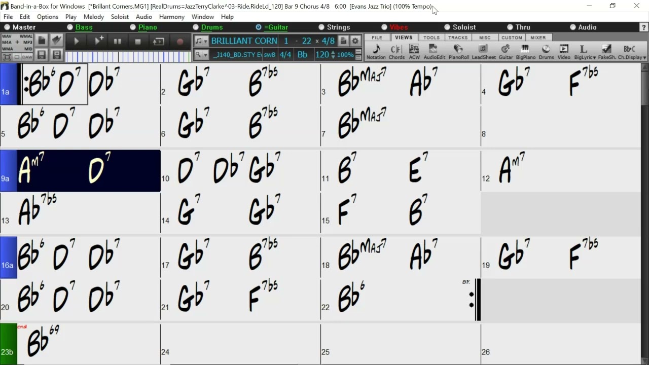 BACKING TRACK - BRILLIANT CORNERS (Thelonious Monk) (Bb) 120 BPM SWING